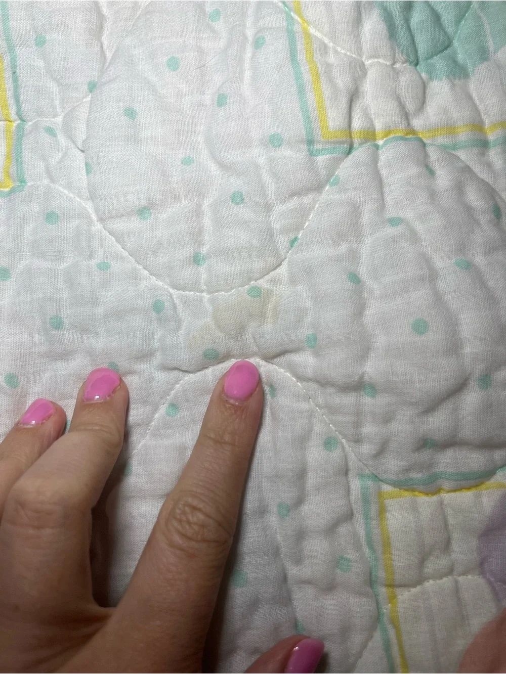 Vintage Crib Quilted Blanket & Sheet Set Teddy Bear Sheep Duck Pastel Nursery